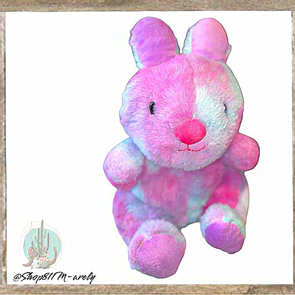 Animal Adventure 2019 Blue & Purple Tie Dyed BUNNY Rabbit plush stuff animal - Picture 8 of 8